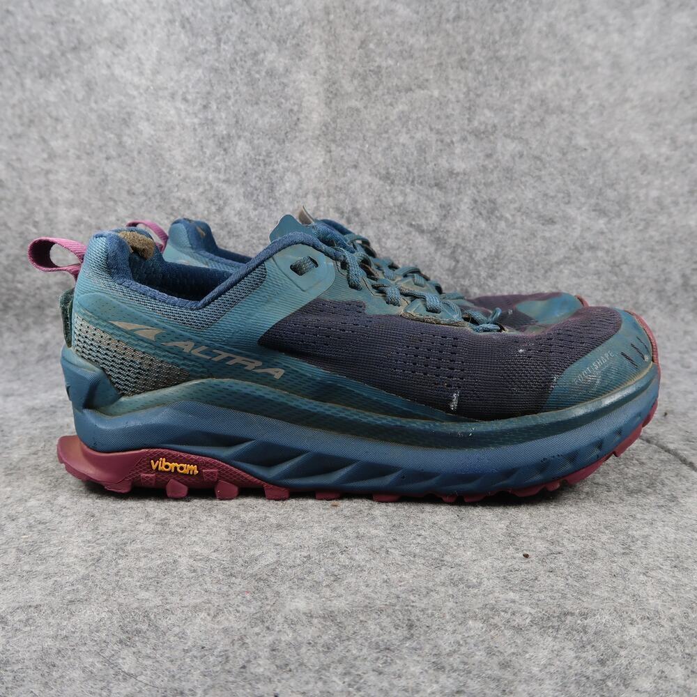 Altra Shoes Womens 8 Athletic Trainers Olypmus 4 Trail Running Vibram Sport Blue
